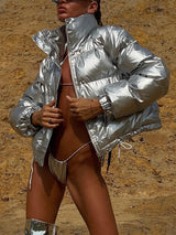 LOVEMI  WDown jacket Lovemi -  Women's Fashion Personality Trend Locomotive Style Warm Short Cotton-padded Jacket