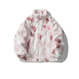 LOVEMI  WDown jacket Pink / S Lovemi -  Double-sided Tie-dyed Soft Fluffy Vintage Lamb Wool Coat