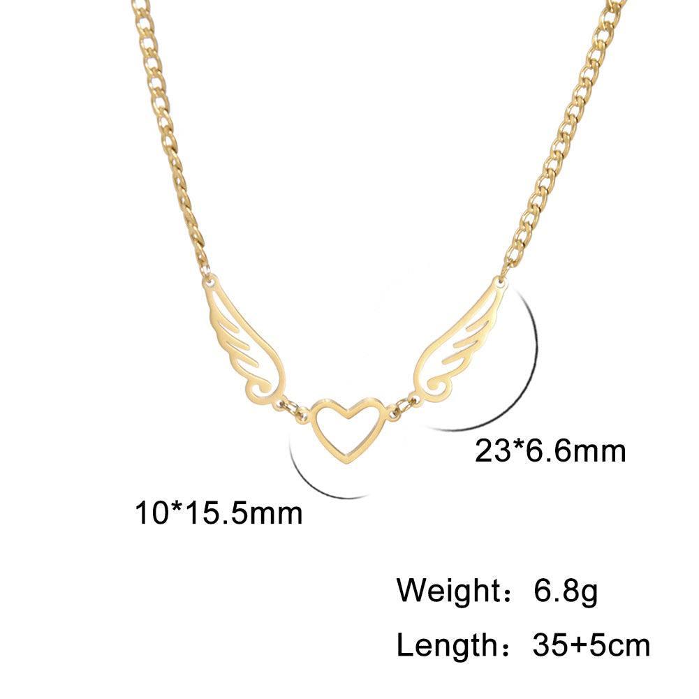 Winged Heart Necklaces: Unique Charm Jewelry Gifts-Gold-4