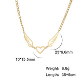 Winged Heart Necklaces: Unique Charm Jewelry Gifts-Gold-4