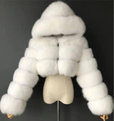 Winter Faux Fur Coat for Women-White-6