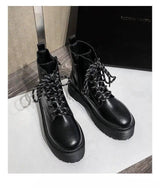 Women Ankle Boots Fashion Platform Warm Winter Shoes Woman-Black-5