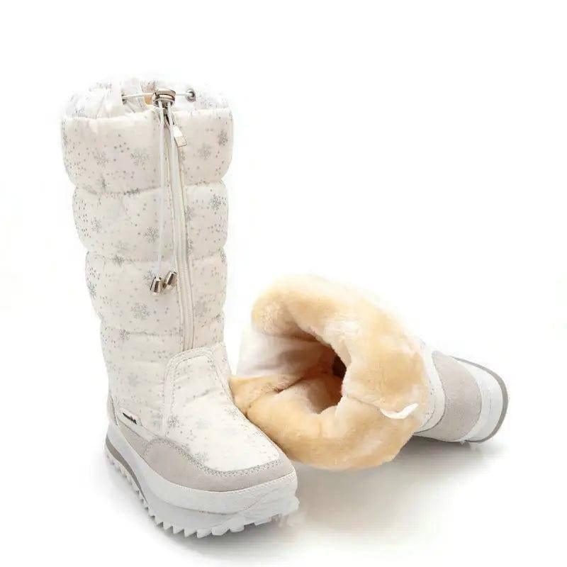 Women Boots Winter Shoes Women Snow Boots Platform Keep Warm-White-5