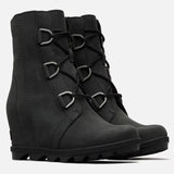 Women Color Matching Lace Up Martin Boots-Black-4