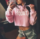 Women Fashion Active Hoodies Long Sleeve Crop Top Letter-3