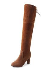 Women's Black Knee High Boots with High Heel | Long Boots-Brown-5