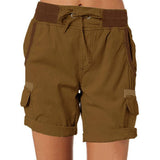 Women's Casual High Waist Cargo Shorts 0 LOVEMI  Ginger S 