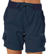 Women's Casual High Waist Cargo Shorts 0 LOVEMI  Navy Blue S 