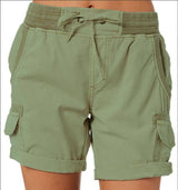Women's Casual High Waist Cargo Shorts 0 LOVEMI  Army Green S 
