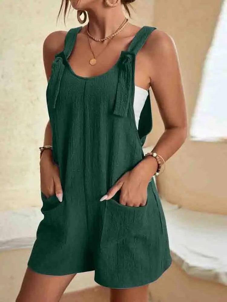 Women's Casual Summer Short Rompers Overalls 2024 Loose-5