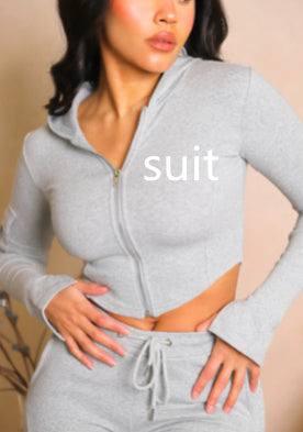 Women's Casual Tight Sportswear Multi-pocket Overalls With-Gray-12