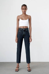 Women's Fashion Casual High Waist Jeans-2