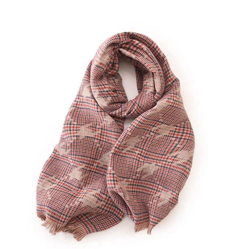 Women's Fashion Printed Houndstooth Warm Scarf-5