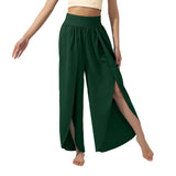 Women's Fashionable All-match Slimming High Waist Slit Yoga-Olive Green-7