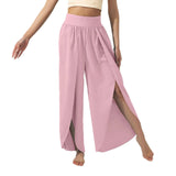 Women's Fashionable All-match Slimming High Waist Slit Yoga-Pink-8