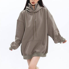 Women's Fashionable Loose All-Match Sports Hoodie-1