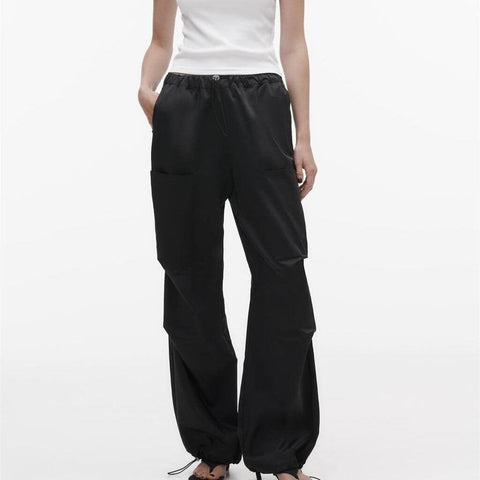 Women's Fashionable Silk Satin Casual Wide-leg Pants-5