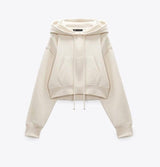 Women's Fashionable Wide Long-sleeved Hooded Sweater-5