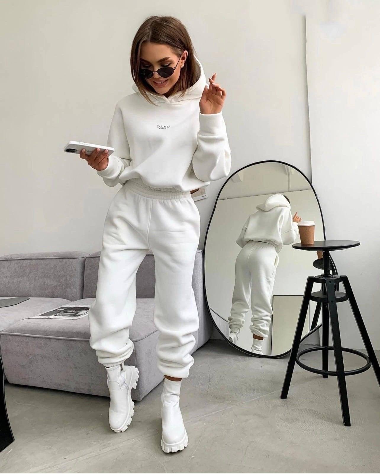 Women's Knitted Fleece Casual Suit Two-piece Set-6