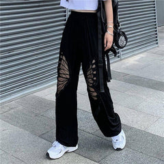 Women's Korean Style Black Casual Pants-4