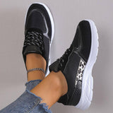 Women's Lace Up Sneakers Breathable Mesh Flat Shoes Fashion-6