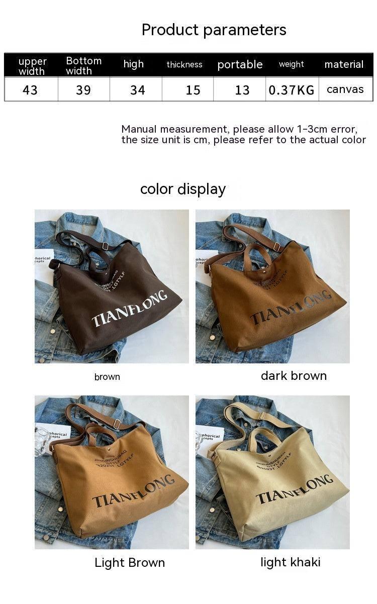 Women's Large-capacity Canvas Shoulder Messenger Bag-10