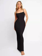 Women's New Fashion Versatile Solid Color Dress-Black-3