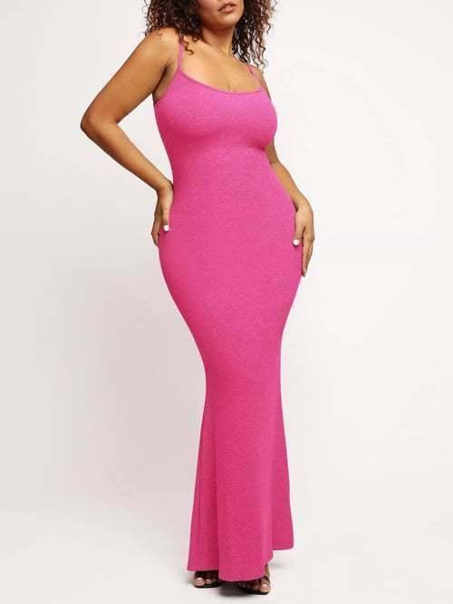 Women's New Fashion Versatile Solid Color Dress-Pink-6
