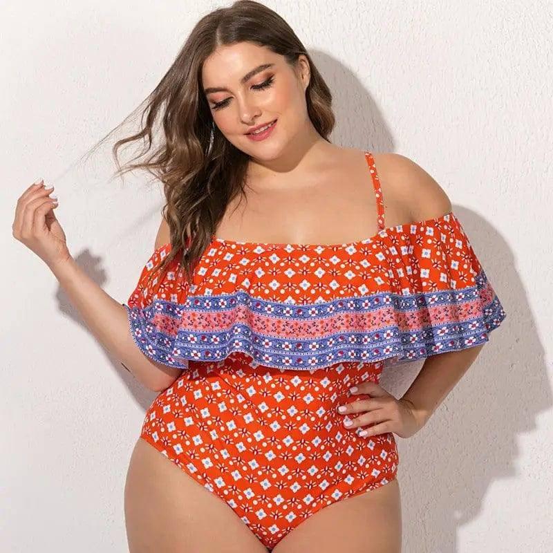 Women's plus size bikini-Orange-1