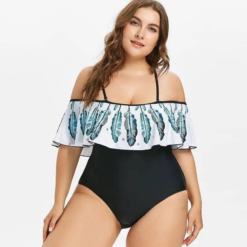 Women's plus size bikini-Whiteblue-3