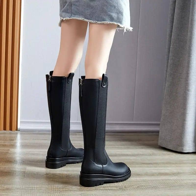 Women's Plus Size Spring And Autumn Show Thin Chimney Boots-1