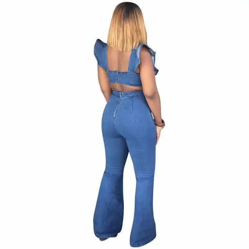 LOVEMI - women's sling denim jumpsuit