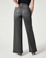 Women's Straight Jeans Mid Waist Wide Leg Pants High Elastic-3