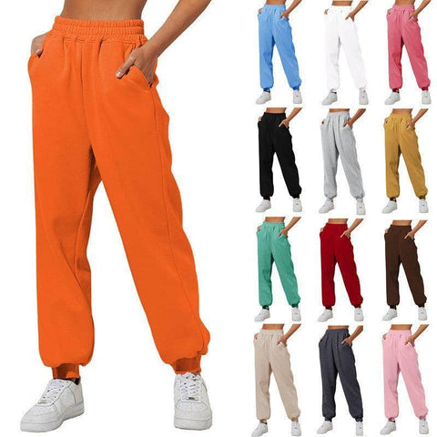 Women's Trousers With Pockets High Waist Loose Jogging-1
