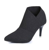 Women Shoes Slip-On Retro High Heel Ankle Boot Elegant Cusp-11