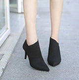 Women Shoes Slip-On Retro High Heel Ankle Boot Elegant Cusp-7