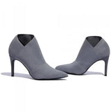 Women Shoes Slip-On Retro High Heel Ankle Boot Elegant Cusp-9