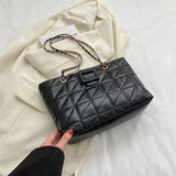 Women Shoulder Bags Trendy Chic Chanel-style Rhombus Chain-Black-10