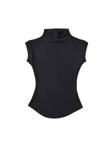 Women Summer Sexy Turtleneck Sleeveless T-Shirts Tops Solid-2