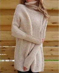 Women Sweaters Pullovers Long sleeve Knitted Female Sweater-Pink-1