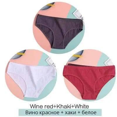 Women Underpants Solid Girls Briefs Sexy Female Lingerie-R-7