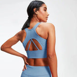 Yoga fitness beauty back yoga vest sports underwear-Blue-6