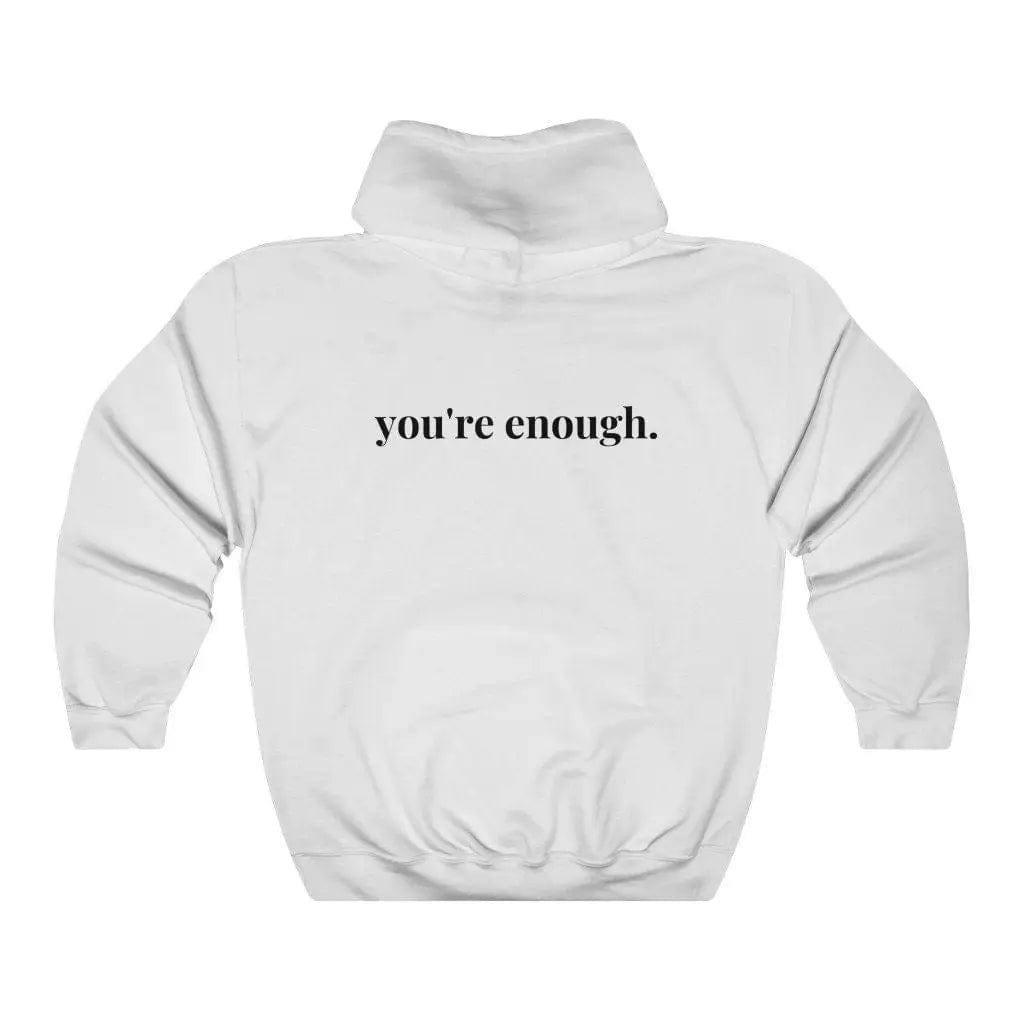 You're Enough Printed Back Casual Hooded Pocket Sweater-6