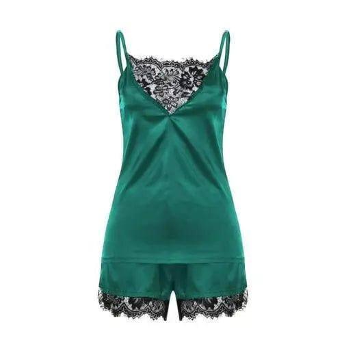 Sexy lace lingerie set-Green-8