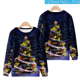 trendy Christmas Creative Printing Round Neck Long Sleeve-A-2